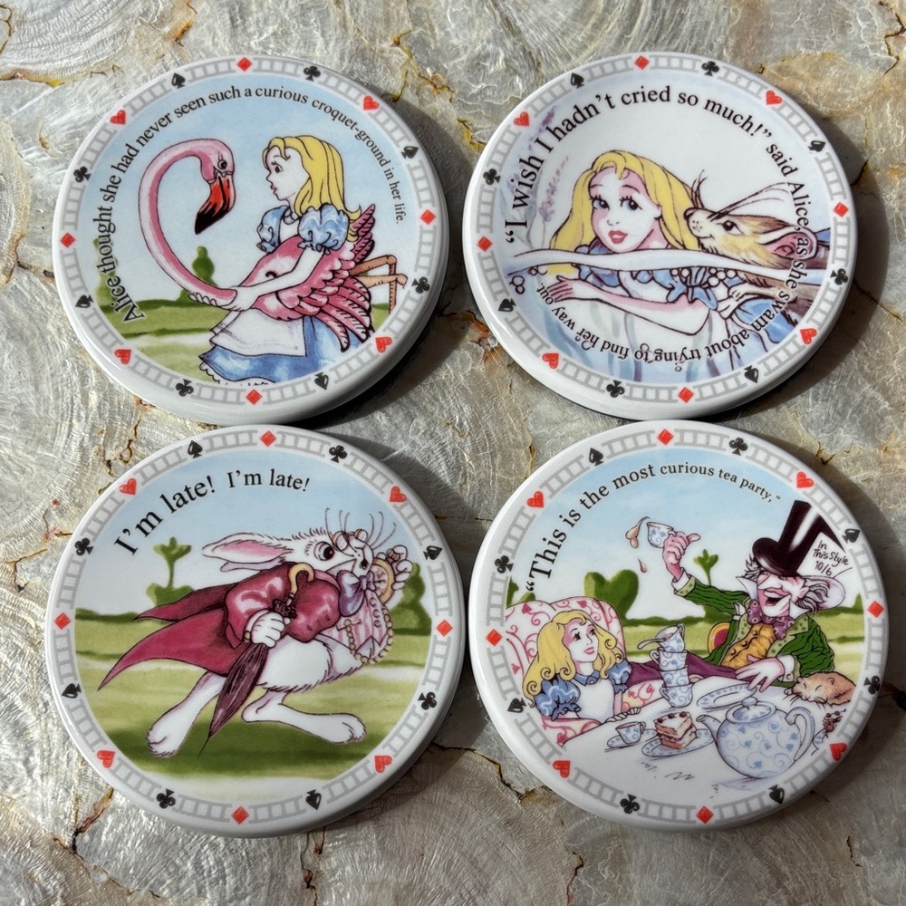 ✨💝🐰 HOST PICK 🐰💝✨Alice in Wonderland Ceramic Coasters - Set of 4